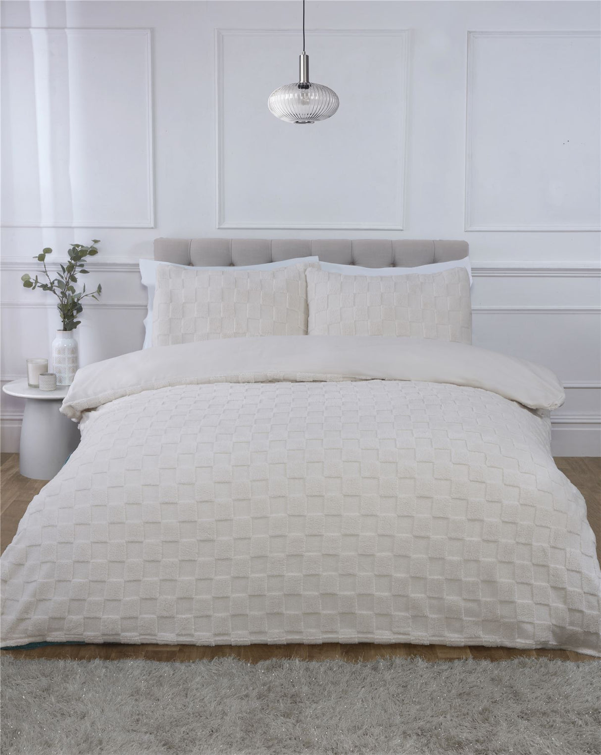 Luxury Check Teddy Duvet Set