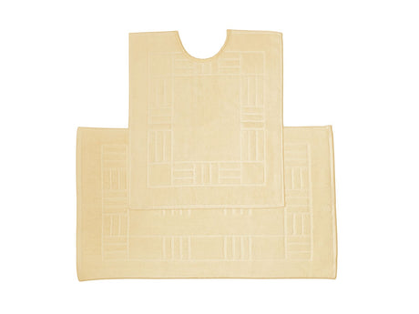 Luxurious yellow bath mat crafted from 100% combed 600GSM cotton with a thick, lofty pile