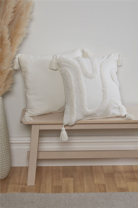 Decorative Cabana Tufted cushion styled on a sofa highlighting its timeless elegance and plush texture