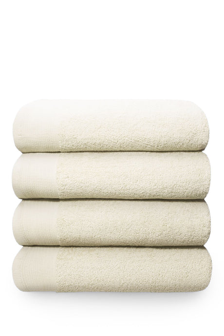 Happy Home 100% Cotton 600GSM Super Sheet Cream towels made from soft and absorbent combed cotton with thick, durable pile