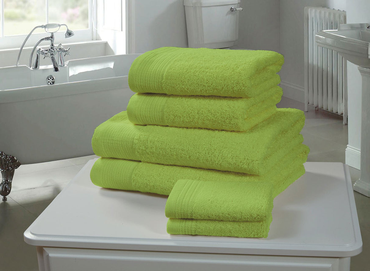 Soft and absorbent 100% cotton lime green bath towel for happy homes