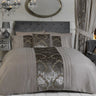 Luxurious Imogen Duvet Set featuring velvet damask devore in soft mink colour
