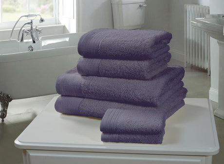 Soft and highly absorbent denim coloured bath towel made from 100% combed 600gsm cotton, featuring a plush, durable texture for long-lasting use