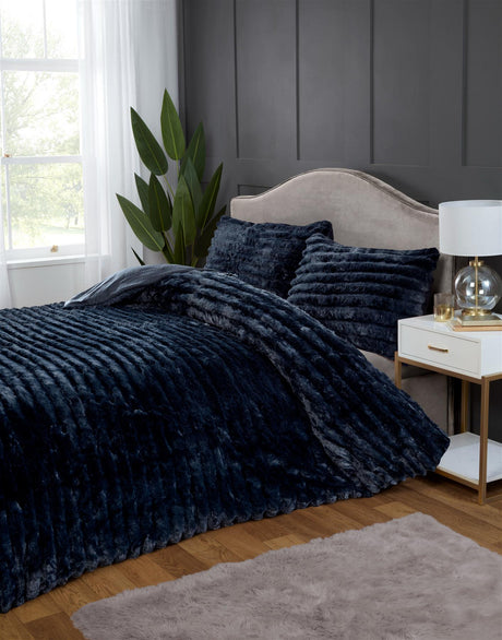 Luxurious Rabbit Faux-Fur Duvet Set draped elegantly on a bed for a cosy bedroom aesthetic