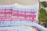 Fun and trendy tie dye duvet cover with vibrant colours and included matching pillowcases for single, double, and king beds