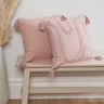 Close-up of the 43x43cm Cabana Tufted cushion showcasing 100% cotton fabric and sophisticated tufting