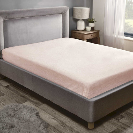 Silver Teddy Fitted Sheet featuring plush texture and a perfect fit for a warm night's sleep