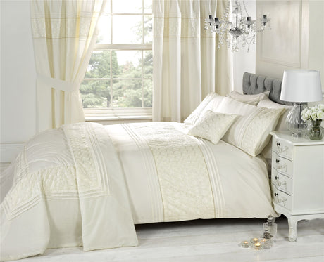 Everdean Filled Cushion with vintage style broiderie anglaise lace and pin-tuck detail