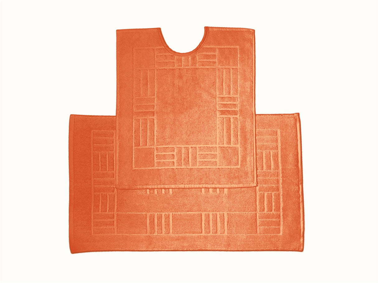 Happy Home 100% Cotton 600GSM Pedestal Mat Tangerine luxurious soft touch bath mat 
