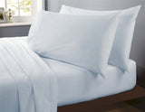 Complete brushed cotton sheet set in deep navy blue, showcasing its durability, softness, and rich colour for cosy bedding