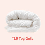 Luxury cotton tick 100% hollowfibre duvet with durable and super soft properties