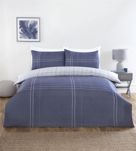Cozy bedroom with Hudson Complete Bedding Set including duvet cover, fitted sheet, and matching pillowcase in stylish pattern