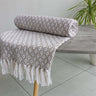 Luxurious Eden Cotton Throw made from recycled fibres with intricate geometric pattern