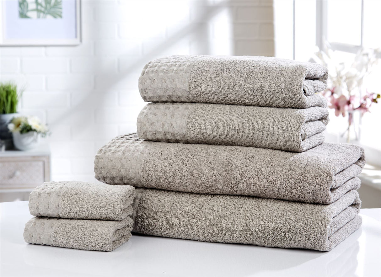 Retreat Towel with waffle trim in 100% luxury pure cotton