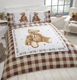 Hug Me Bear Duvet Set in single size with reversible teddy print