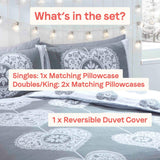 Scandi Heart Brushed Cotton Duvet Set