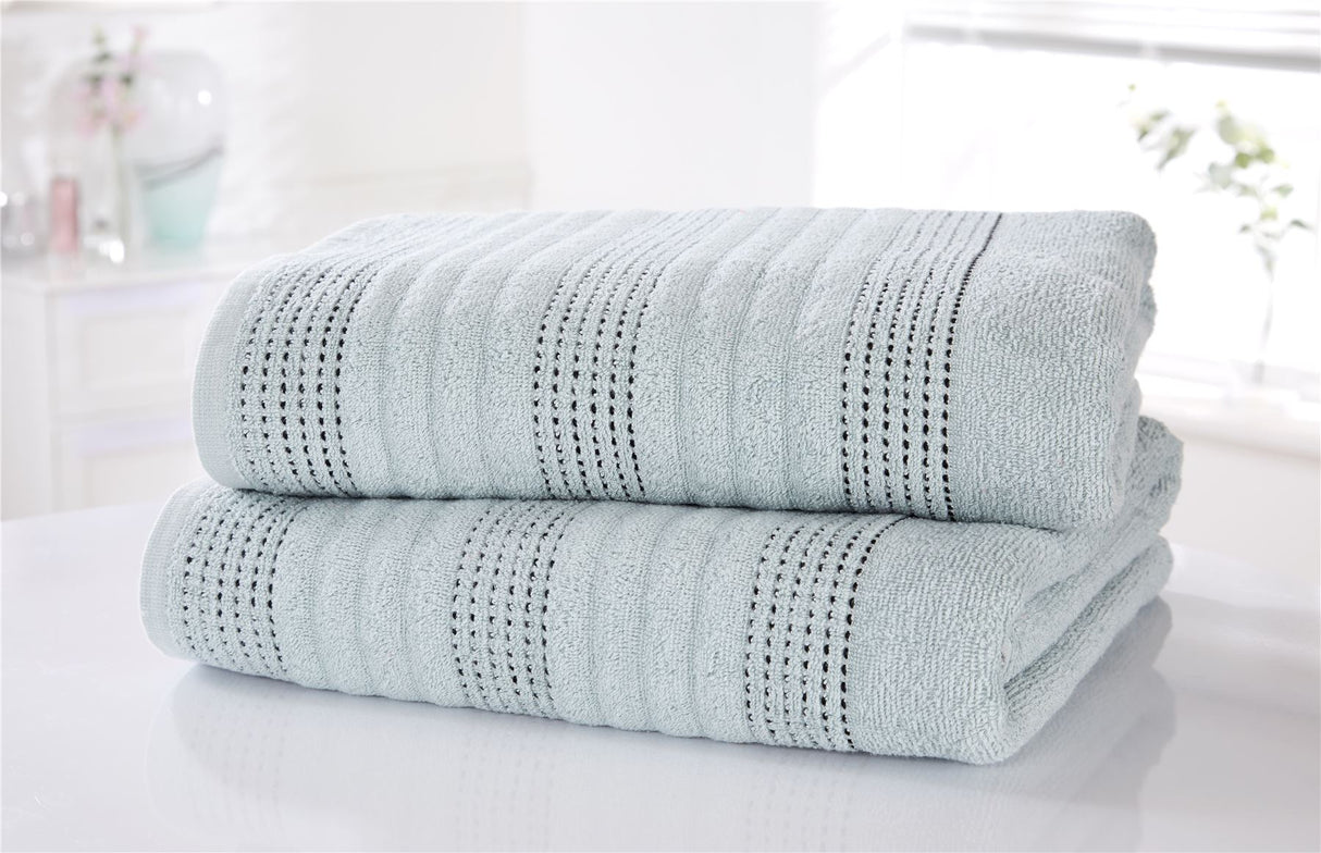 Luxurious 100% combed cotton spa towel with stab stitch border