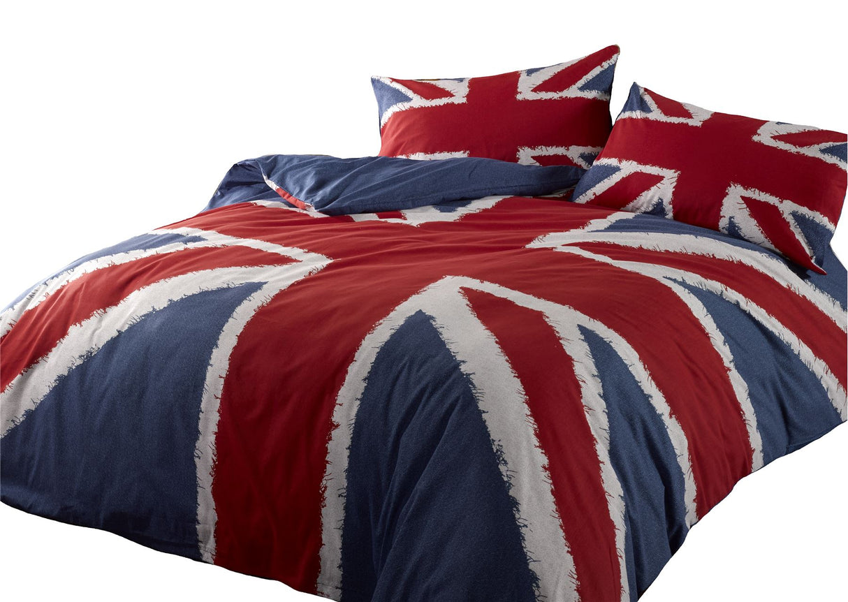  Matching pillow cases and simple denim textured print reverse included