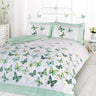 Butterflies fluttering on modern-themed Flutter Duvet Set featuring reversible designs for nature lovers