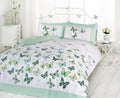 Butterflies fluttering on modern-themed Flutter Duvet Set featuring reversible designs for nature lovers