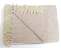 Luxurious Rona Throw with cream and natural toned stripes and geometric pattern