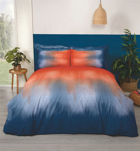 Modern ombre bedding set with matching pillowcases, vibrant design ideal for any bedroom decor