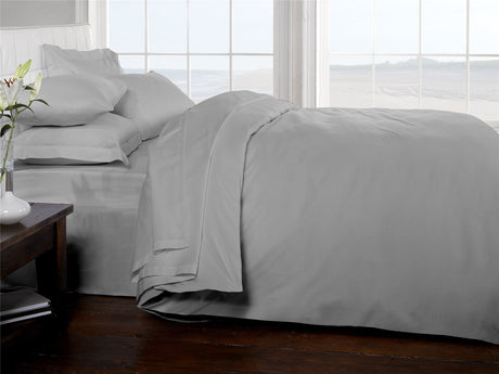 Detailed view of the classic 200 thread count cotton pillowcase, highlighting its fine percale weave and durable quality