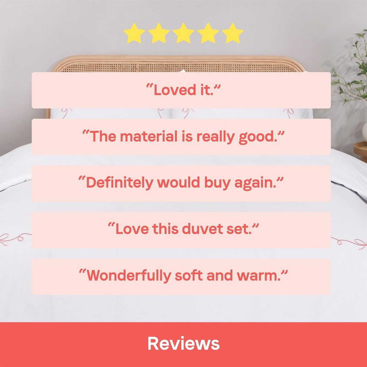 Embroidered Bows Duvet Set