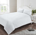Luxury 400 Threadcount 100% Cotton Duvet Set in white with matching oxford pillowcase 