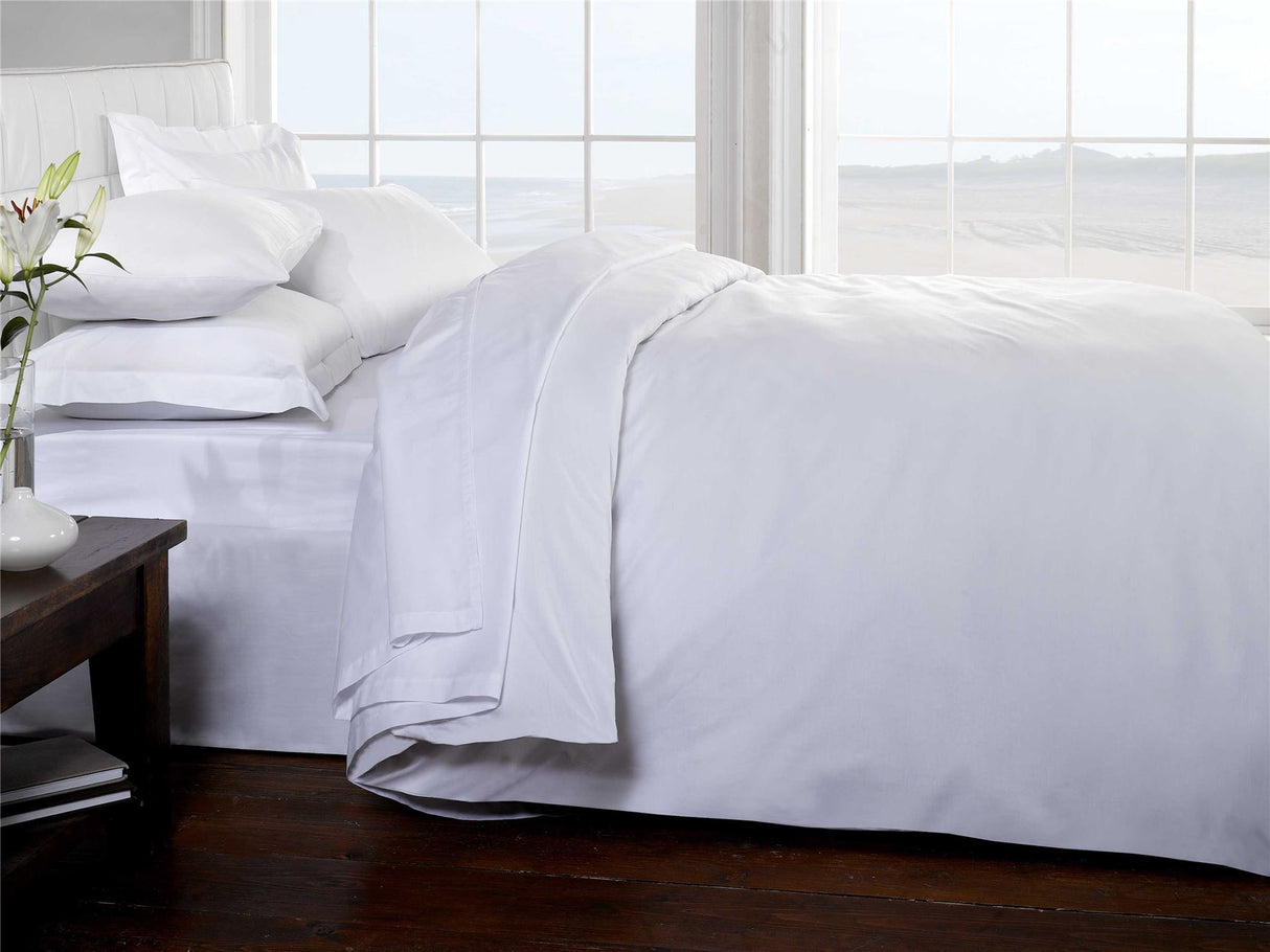 Full view of the luxury cotton pillowcase with a subtle sheen, perfect for a restful night's sleep