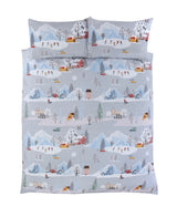Beautiful Winter Town Duvet Set with festive design