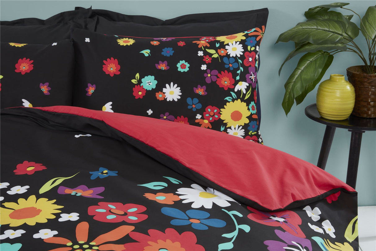 Brighton Duvet Set with vibrant colours, easy-care material, and included matching pillows in various sizes