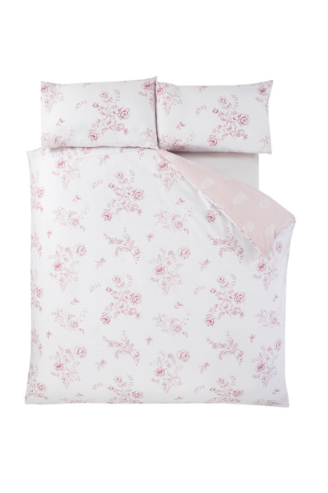 Single size Sadie duvet cover with matching pillowcase showcasing traditional floral design
