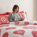 Scandi Heart Brushed Cotton Duvet Set