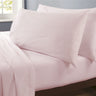 Luxurious brushed cotton sheet set in soft pastel blue with a smooth finish