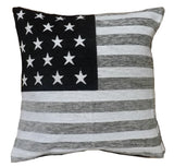Quirky and fun cushion with USA flag design, made of soft chenille