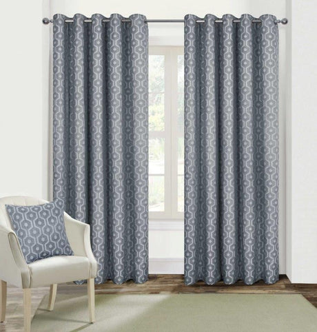 Coordinating curtains available for milano cushions in woven jacquard fabric