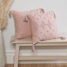 Close-up of the Juniper Tufted Cushion showcasing its plush, 43x43cm size and high-quality cotton fabric