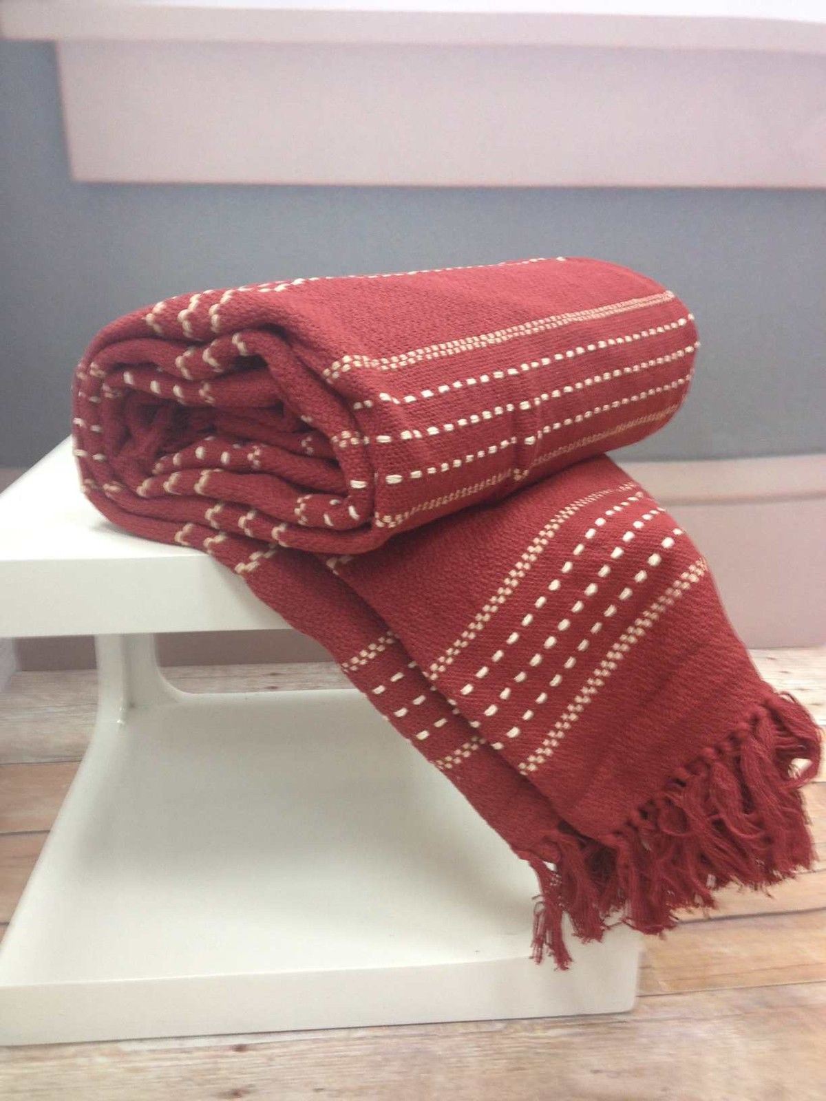 Striped woven pattern adds a classic and timeless look