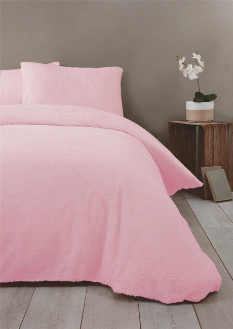 Sleek silver Teddy Fleece Duvet Set with a stylish appearance and high comfort level