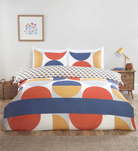 Elegant bedding ensemble featuring vibrant colours, reversible design, and easycare fabric
