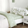 Luxurious Shadow Complete Bedding Set featuring green and white floral print with easycare fabric