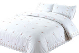 Elegant Sophie Duvet Set featuring embroidered roses and broderie anglaise lace detail