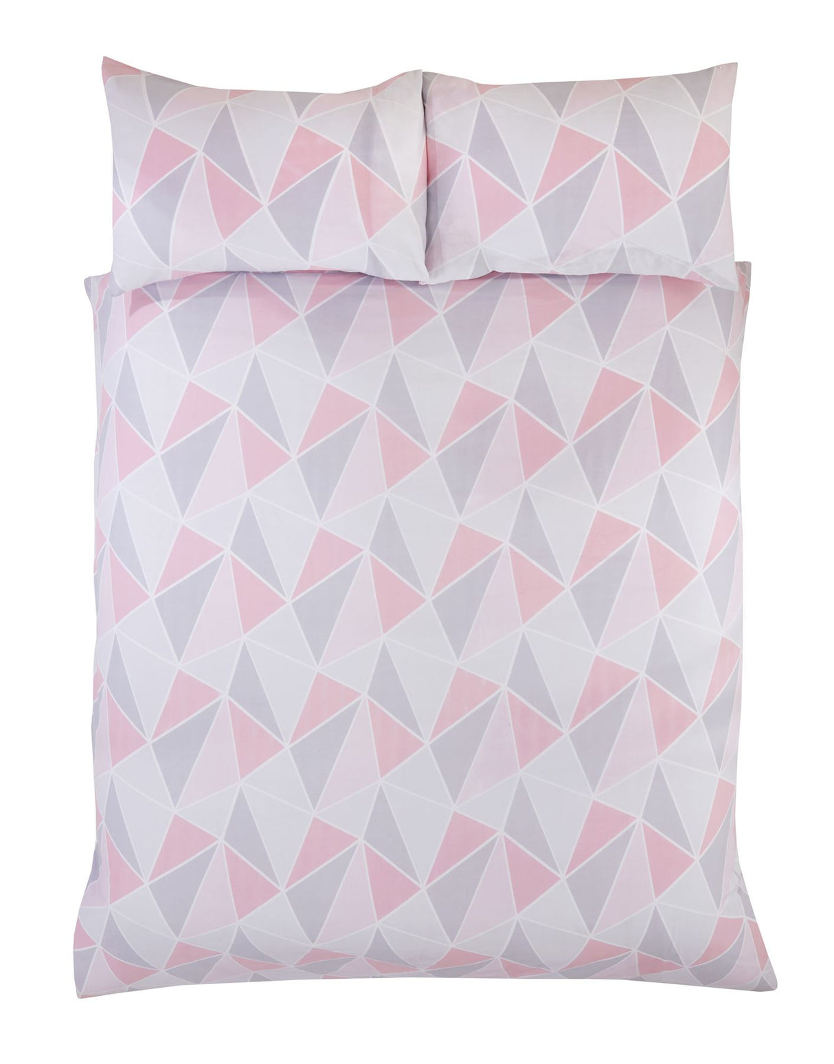  King size duvet cover with two matching pillowcases in abstract triangle design 