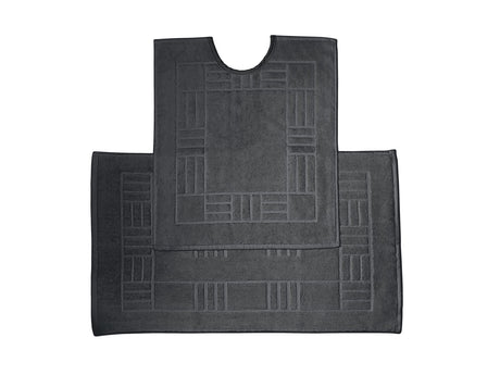 Luxurious grey bath mat made from 100% combed 600GSM cotton with a thick, lofty pile