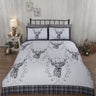 Reversible Angus Stag duvet cover showcasing stag design and tartan printed reverse