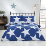 Smaller star pattern on reverse side of duvet set with matching pillowcases in a reversible bedding design