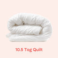 Luxury cotton tick 105 Tog Quilt with durable hollowfibre and bounce-back super soft properties