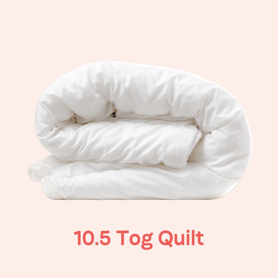 Luxury cotton tick 105 Tog Quilt with durable hollowfibre and bounce-back super soft properties