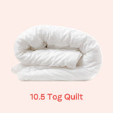 Luxury cotton tick 105 Tog Quilt with durable hollowfibre and bounce-back super soft properties